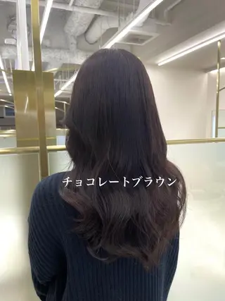 ロング カラー 小顔カット前髪 顔周りカット林亮佑のヘアスタイル