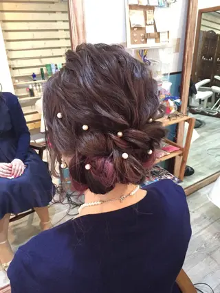 セミロング ヘアアレンジ 早朝✨ヘアセット 着付け/清水玲歌のヘアスタイル