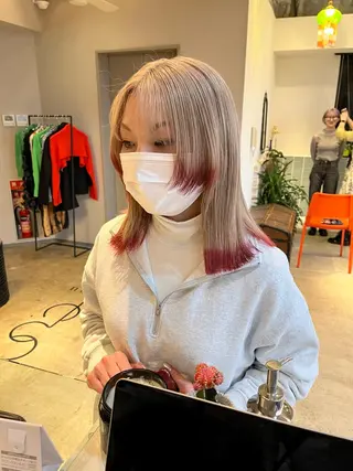ミディアム カラー 🩷ハイトーン透明感 レイヤー🩷ユリカのヘアスタイル
