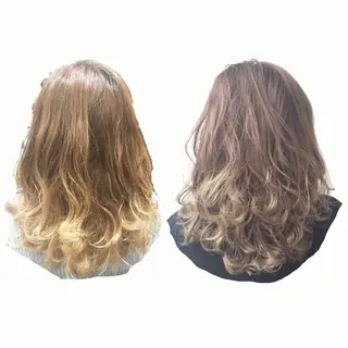 セミロング カラー ヘアアレンジ 透明感♡︎♡︎ 佐々木早苗のヘアスタイル