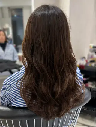 セミロング コテ巻き風パーマ💛 池袋のヘアスタイル