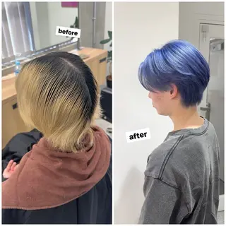 ショート メンズ PELE栄/カラー ハイトーン/そうたのヘアスタイル