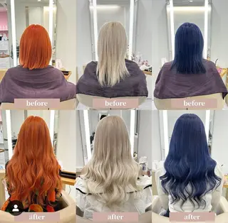 カラー カラーとエクステ 🌟エクステのヘアスタイル