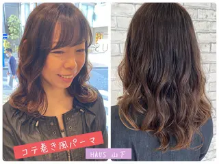 セミロング あやかショート 白髪ぼかしのヘアスタイル