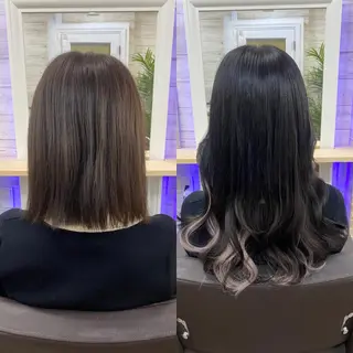 セミロング カラー ヘアアレンジ LAVENDIA 初音のヘアスタイル