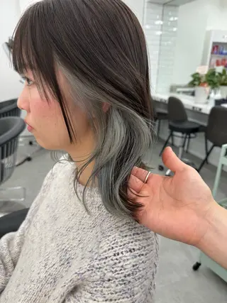セミロング カラー レイヤー&カラー 人気美容師倉崎涼のヘアスタイル