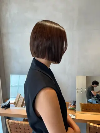 ミディアム カラー ボブ&顔まわりレ イヤー♡TOMOE♡のヘアスタイル