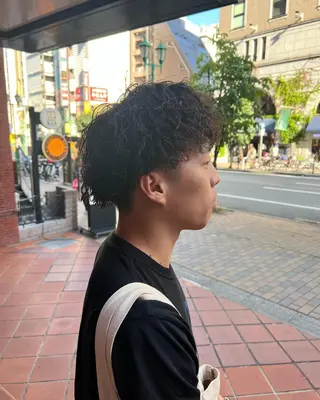 カラー パーマ メンズ ハイトーン／パーマ 特化平田のヘアスタイル