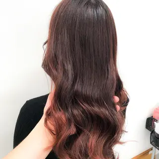 セミロング カラー ハイトーン×レイヤー カットTAKUMIのヘアスタイル