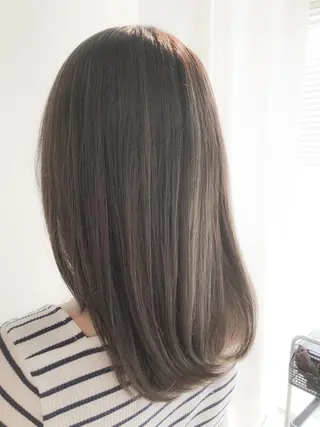 セミロング カラー ヘアアレンジ レイヤー×ヘッドスパ ＊保田遥＊のヘアスタイル