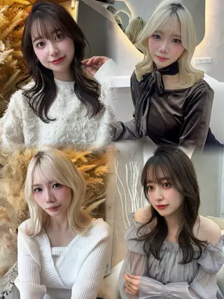 セミロング カラー パーマ ヘアアレンジ 🤍韓国風レイヤー/ 艶髪🤍鳥越美羽のヘアスタイル