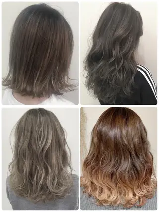 セミロング カラー 心斎橋韓国ボブ 好原良真のヘアスタイル