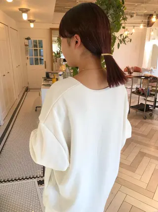 カラー ブリーチカラー🎀 韓国風/寺門美優のヘアスタイル