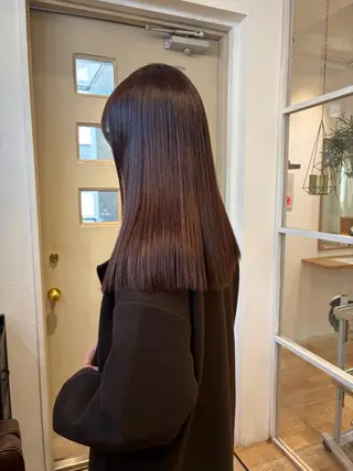 セミロング カラー じゅわっと暖色カラー 🍊Moemiのヘアスタイル