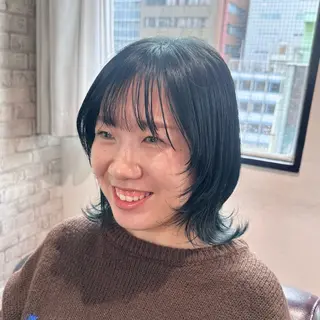 ミディアム カラー Saki💛心斎橋 レイヤー/艶髪のヘアスタイル