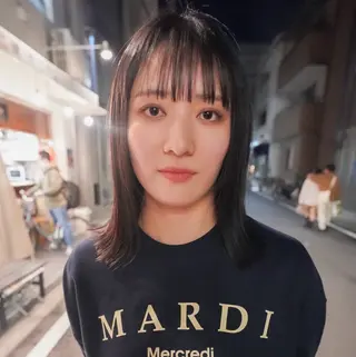 ミディアム カラー パーマ ヘアアレンジ 前田 陽南子のヘアスタイル