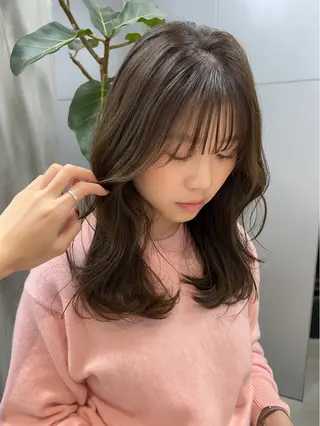 ミディアム カラー 谷町/Le'a /竹原しおなのヘアスタイル