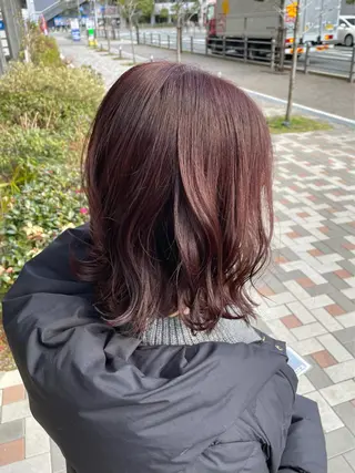 セミロング 明石遼/ベージュ / ピンクのヘアスタイル