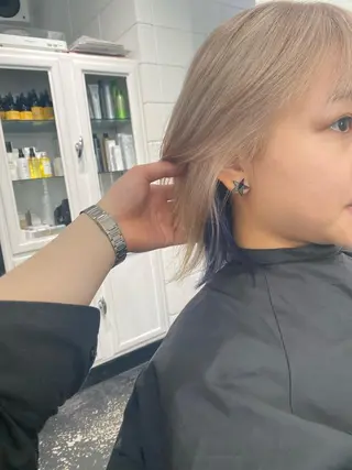 ショート カラー パーマ ヘアアレンジ メンズ ブリーチ　ハイトーン 特化🌈フジタハルキのヘアスタイル