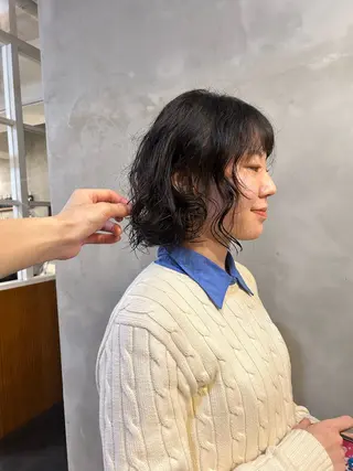ミディアム カラー パーマ 🌿ボブ パーマ高橋啓太🌿のヘアスタイル