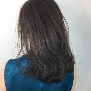 セミロング カラー 酸性ストレート/ブリ ーチなし/中村 匠のヘアスタイル