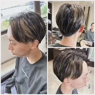 ショート カラー メンズ 中島 剛のヘアスタイル