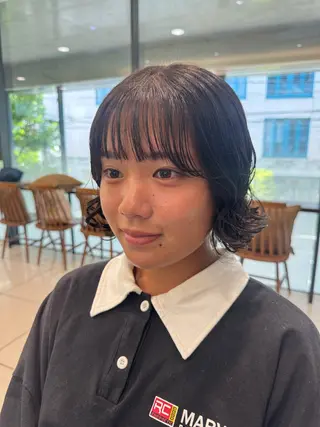 ショート 大人可愛い♡コテ巻き パーマ🌼杉田 萌恵のヘアスタイル
