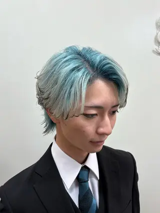 ショート カラー メンズ 韓国メンズヘア/ 毛流れヘア　須田龍世のヘアスタイル