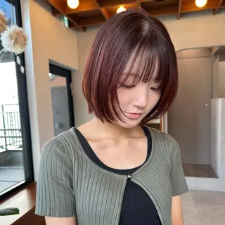 ミディアム ボブ　フレンチボブ/ レイヤー縮毛Yukiのヘアスタイル