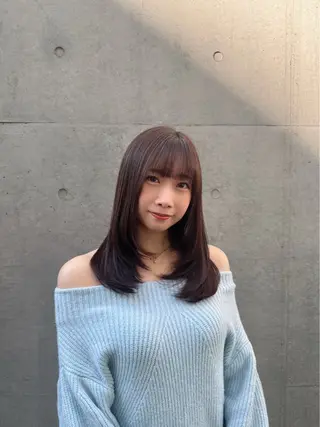 ミディアム 韓国艶髪/透明感 カラー/ひなののヘアスタイル