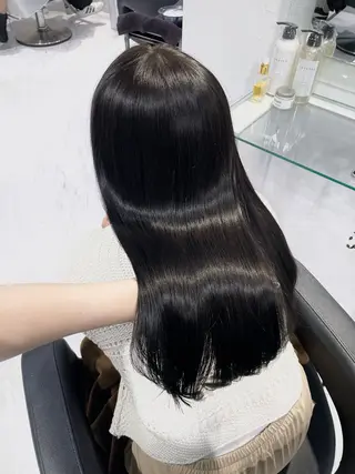 セミロング カラー 表参道♡暗髪♡ 艶カラー♡アユミのヘアスタイル