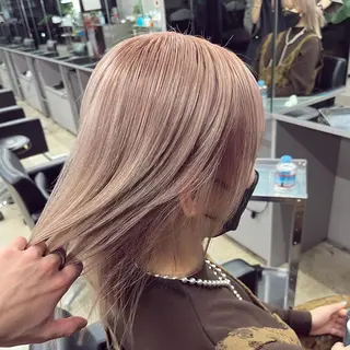 セミロング カラー ダブルカラー/ ケアブリーチ/クニトのヘアスタイル