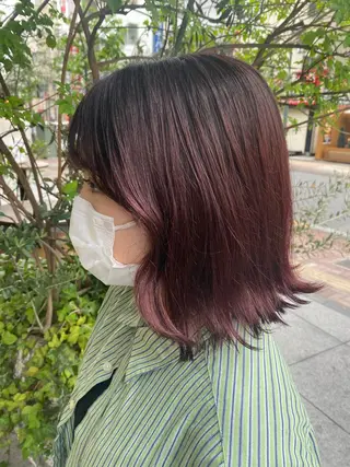 ミディアム カラー 酸スト/フェザー パーマ/三谷海斗のヘアスタイル