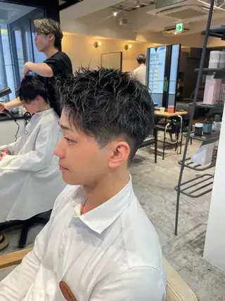 ショート メンズ メンズパーマ梅田 ・川副史晶のヘアスタイル