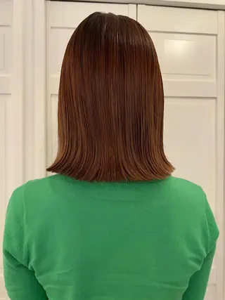 ミディアム ブリーチカラー🎀 韓国風/寺門美優のヘアスタイル