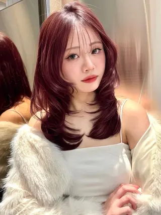 セミロング 大宮🤍縮毛矯正 レイヤー🪽なるのヘアスタイル