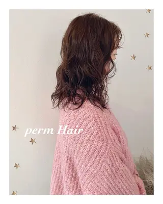 ミディアム パーマ 市川 千夏のヘアスタイル