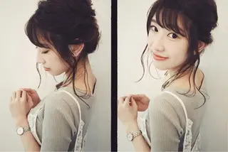 ミディアム ヘアアレンジ 市川 千夏のヘアスタイル