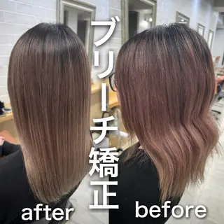 ミディアム 縮毛矯正/艶カラー /髪質改善/せいぎのヘアスタイル