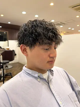 パーマ メンズ ボブ/ショート/小倉 ✂中尾吏穏のヘアスタイル