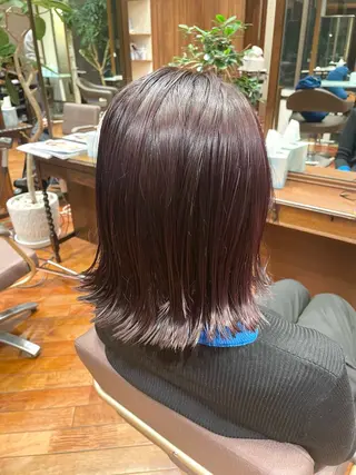 ミディアム カラー カットモデル ヨネダのヘアスタイル