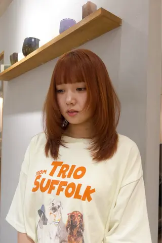 ミディアム カラー じゅわっと暖色カラー 🍊Moemiのヘアスタイル