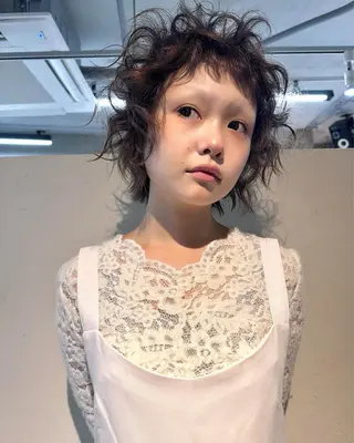 ショート パーマ ヘアアレンジ 丸山渉/表参道 レイヤーボブのヘアスタイル