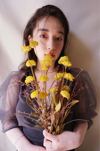 ミディアム カラー パーマ ヘアアレンジ 前髪顔周り✂️店長 ❤️アマミヤ❤️のヘアスタイル
