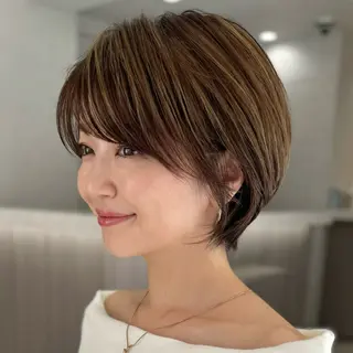 ショート 年齢悩みを全て解消/ 白髪と癖毛 松本雄光のヘアスタイル