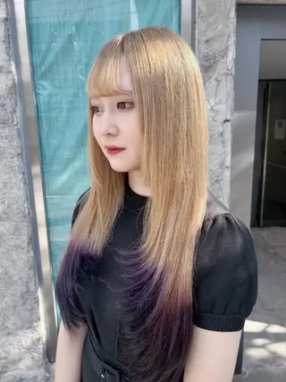 ロング カラー ☁️かずき☁️青.紫 推し活カラー💫のヘアスタイル