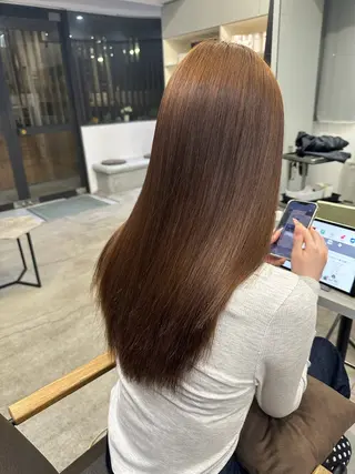ロング 絶対綺麗な暖色カラー 🎯あります✨増渕✨のヘアスタイル