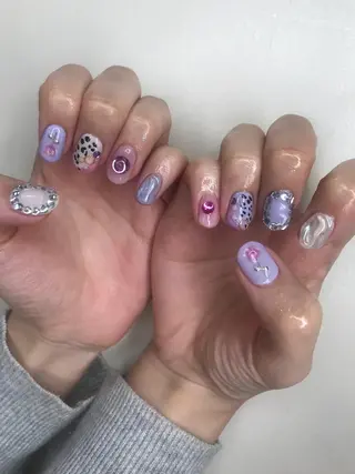 ネイル mana 暖色カラーカットのヘアスタイル