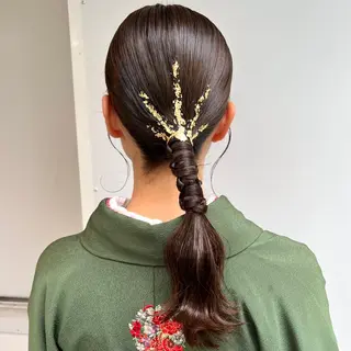 セミロング ヘアアレンジ 卒業式お呼ばれ🕊️ ヘアセット✴︎ミキのヘアスタイル