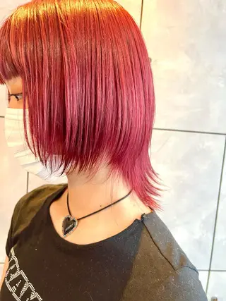 セミロング カラー ヘアアレンジ ネイル 🌈インナーカラー ‘ショウマ’🌈のヘアスタイル